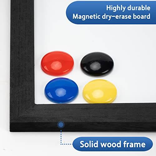 Miratino Magnetic 2-Pack Dry Erase Whiteboard, 16"X12" Wooden Frame Hanging Whiteboard For Wall With Stand, White Board For Office, Home, Kitchen, School (Black) #TOP7
