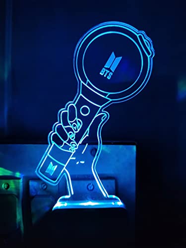 Image of 3D Optical Illusion BTSs3 Acrylic Night Lamp, 7 Colors RGB Auto Color Changing Led Plug and Play Night Light Lamp (Acrylic, Multi Color, Pack of 1) (BTSs3)