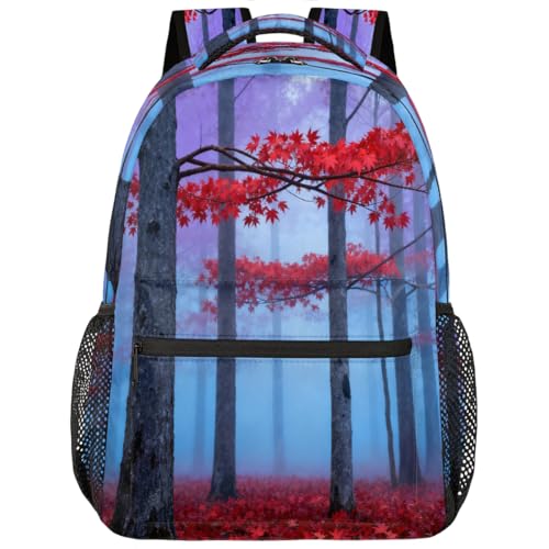 Mochila de viaje y escuela de hojas otoñales para campus universitario y escapadas