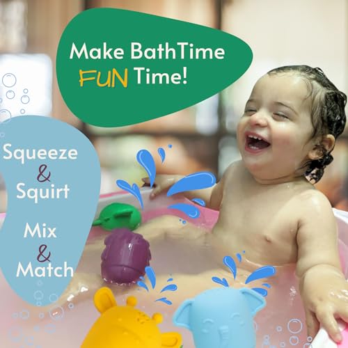 Wild Safari by Toy Appetit: Non-Toxic, Mold-Free Silicone Bath Toys for Babies 6-12 Months