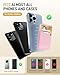 Senose Phone Wallet Stick on, 2 Pack Phone Card Holder for Phone Case, Leather Credit Card Sticky Wallet 3 Pockets Back of phone, Compatible for iPhone, Android, Samsung-White Pink
