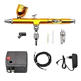 VCBGDJI Aeróleo de Doble acción Pistola de Aerosol Mini Airbrush Kit de compresor de aerógrafo Airbrosh for Maquillaje de Arte de uñas Modelo de Tatuaje Pintura de Coche(D)