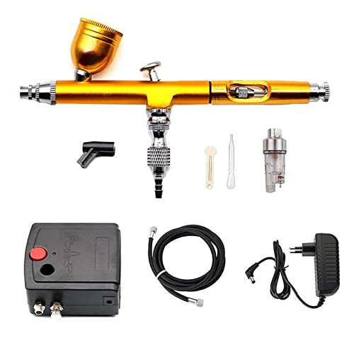 EBAYTV Pulverizador de Pintura, Aeróleo de Doble acción Pistola de Aerosol Mini Airbrush Kit de compresor de aerógrafo Airbrosh for Maquillaje de Arte de uñas Modelo de Tatuaje Pintura de Coche(D)