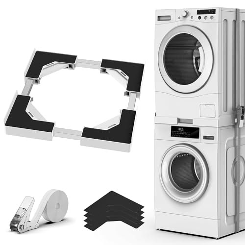Universal Stacking Kit for Washer and Dryer, Adjustable Frame Range 45~68cm, Offering Solutions for Stacking Different Sizes of Washing Machine and Tumble Dryers