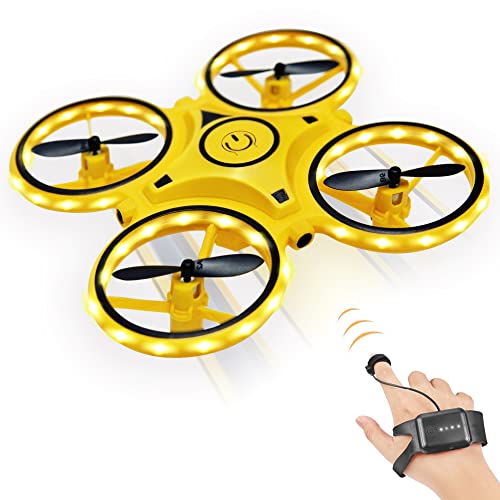 Mini Drone for Kids,Gesture Control Drone,Surppannyc Hand Operated Drones with Sensorï¼ŒIndoor Drone for Kids,Small Rc Quadcopter,360Â° Flips,with Led Light, Drone for Kids Flying Toys Gifts