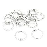 Peso Neto: 48g TOOGOO(R) 20pzs 0.94 pulgada diametro exterior Papeleria Llavero Anillos de presion Hoja suelta de carpeta libro grapa