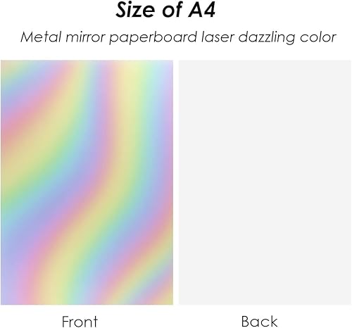 Miniatura 2 de Misscrafts 20 hojas de cartulina metálica con purpurina A4, papel de manualidades de colores para proyectos de bricolaje, álbumes de recortes (A4,
