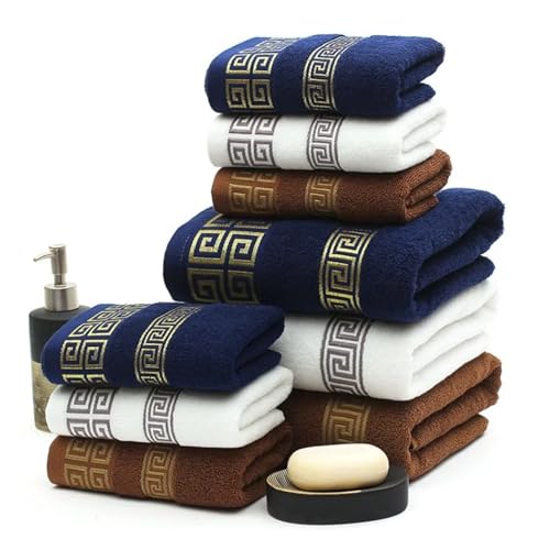 Toalla de algodón premium azul marino de alta absorción para baño 5