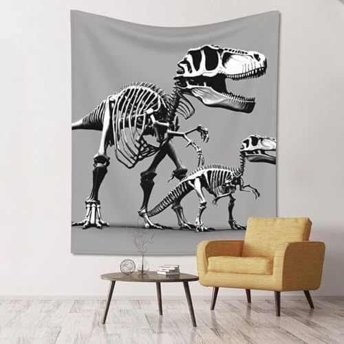 Tapisserie squelettes de dinosaures tissu doux déco murale