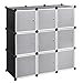SONGMICS Cube Storage,Plastic Cube Organizer,DIY Modular Closet Cabinet,Bookcase,with Doors,Ideal for living room,study and bedroom Includes Rubber Mallet and Anti-Tipping Device ULPC33H  