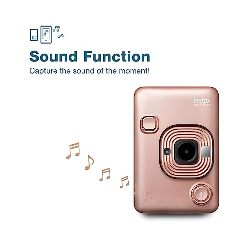 Image of Fujifilm Instax Mini Liplay Hybrid Instant Camera Elite Box Blush Gold, Compact