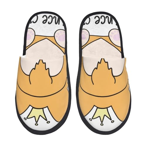 Prince Corgi Dog Print House Slippers For Women And Men,Soft Slippers With Memory Foam,Non-Slip Indoor Home Shoes