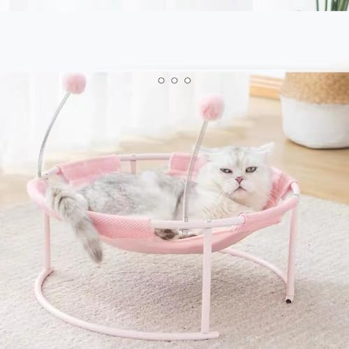 Cama de Gato Elevada, Cama de Rede de Gato Respirável Fofa Com Malha, Rede de Cama de Gato Confortáv