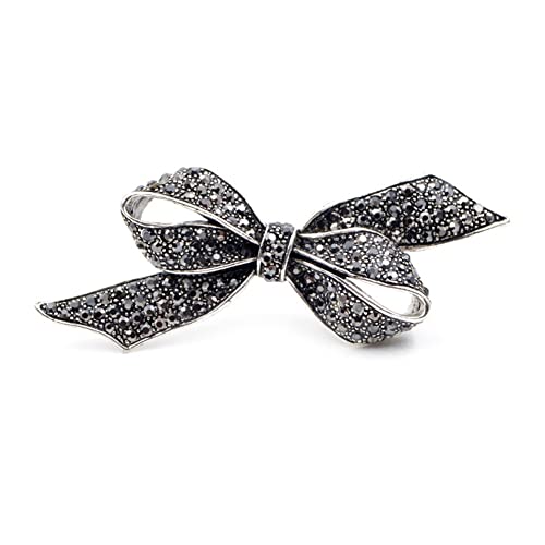 Broche nœud strass gris pour illuminer votre veste de tailleur ou manteau