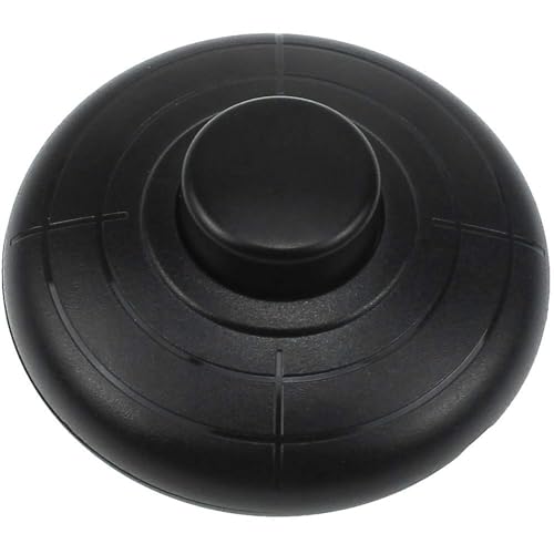 LbsAMP 1 Pcs in-Line Foot Press Switch 250V/2A for 2 or 3 Core Round Foot Switch Foot Push Switch for Standard Lamp Floor Lamp Table Lights Ø65mm x 28mm - Black