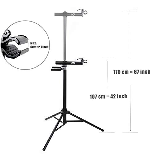 Cyclingdeal Full Aluminum Bike Repair Stand - Home Portable Mechanics Workstand - Great For Mountain Road Bikes Maintenance Weight Limit 22Kg (48 Lbs) #TOP1