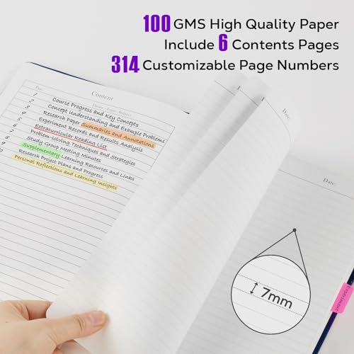 FOCUS DAY Pacote com 3 cadernos forrados, conjunto de diário grosso A5 para escrita de trabalho, cad