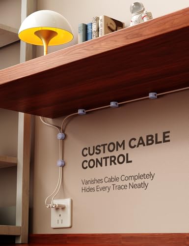 8-Pack Silicone Cord Organizer Magnetic Cable Clips, Adhesive Cable Management Under Desk Wire Hider, FLYLEAD Desktop Cable Organizer for Phone, Office Workspaces Desk Organization Home Accessories — view 5