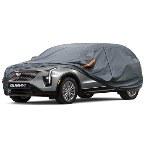 Image of GUNHYI Premium Car Cover Custom Fit Cadillac XT4, 16 Layers Heavy Duty Car Cover Waterproof All Weather with Zipper Door for Sun Rain Snow Dust Uv Protection