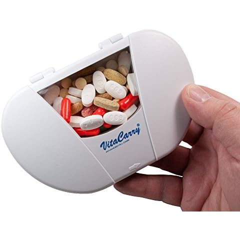 VitaCarry Gasketed 7 Compartment Pill Box Holds Up To 150 Pills Waterproof Cover