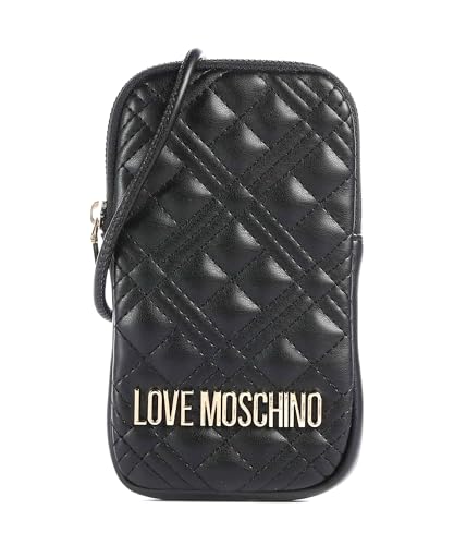 Love Moschino Bandolera para teléfono móvil, bolsa de hombro, negro, 19 x 11 x 3 cm, Negro