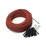 MING-MCZ Laminatboden 12K 33Ohm / m Außendurchmesser 3mm Silikonkautschuk isolierte Kohlefaser Heizkabel Warm Bodenkabel Kaminheizung (Color : 15m)