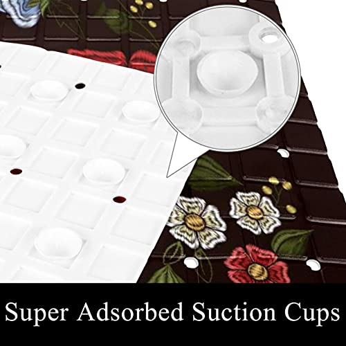 Tapis de bain antidérapant 39x70 cm avec ventouses et perforations