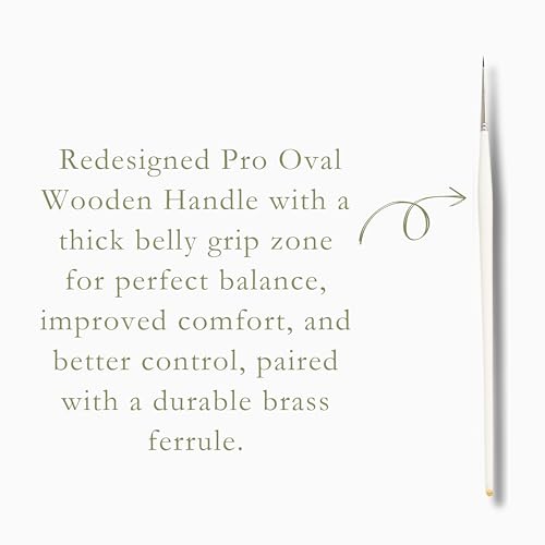 Image of Wood Professional Synthetic Detail Paint Brushes Set, 4 Fine Tip Sizes, with Storage Case