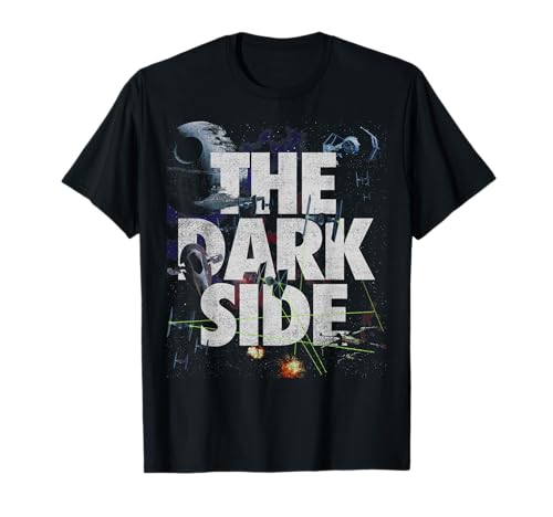 T-shirt Star Wars Dark Side Collage en coton noir col rond