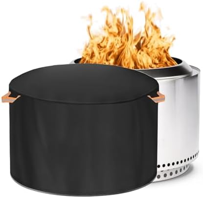 Schutzhülle Fürfeuerschale Für Solo Stove, Runde Feuerstellenabdeckung Für Den Außenbereich, Uv-Beständig , Rauchfreie Gewebe Feuerkorb ,Feuerstelle Abdeckung(Yukon - 71D x 42H)