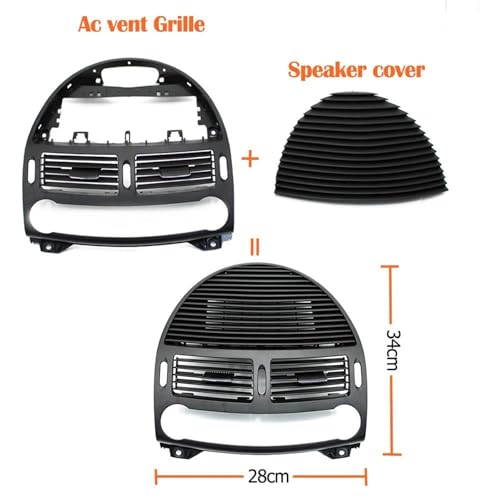 Grille d'aération tableau de bord gris pour Benz Classe E W211 2003-2008