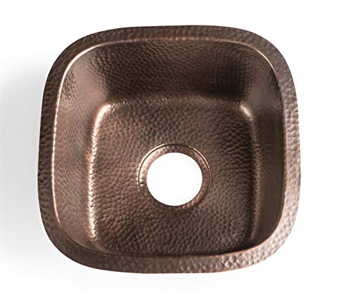 Monarch Abode 17091 Pure Copper Hand Hammered Atlas Dual Mount Bar Prep Sink (15 Inches) #TOP4