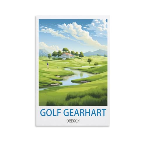 Affiches de golf Gearhart Oregon pour masquer un mur vide avec style