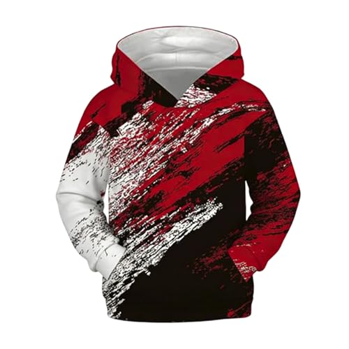 Sweat à capuche pour garçon avec imprimé graphique tendance et poche avant WWricotta