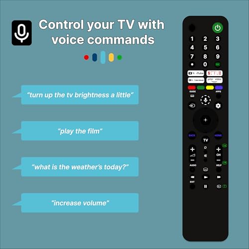 Image of ZIEVA Compatible with Sony bravia Smart Tv Remote Control - with Voice - with Hot Keys G0ogle Play, Netfix and Y0uTube - Use for LCD LED OLED QLED UHD 4K Android (Tx 520p)