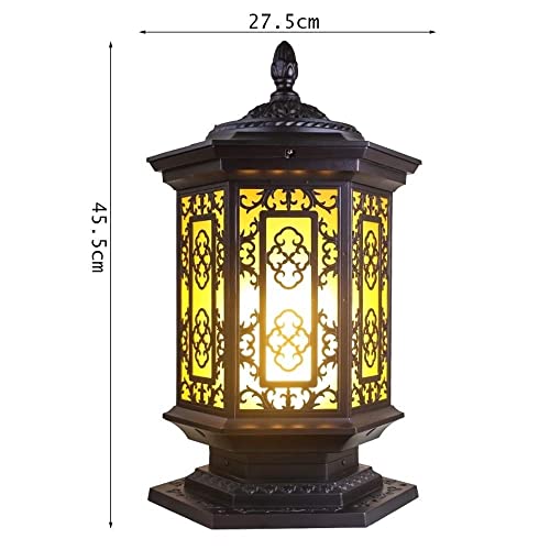 Lámpara de Pilar Estilo Chino IP55 farola de jardín y césped 8
