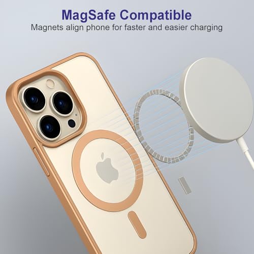 Image of AIBEX Clear Mag-Saf Case for iPhone 16 Pro Max - 1,500 G Strong Magnetic Lock, Crystal-Clear Anti-Yellowing Back | Military-Grade Drop Protection | Camera Guard, Slim & Lightweight - Brown
