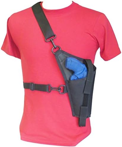 Tanker Style Cross Body Holster for Judge Public Defender (2"-3"), Judge Polymer 2 1/2' & S&W Governor - 45LC & .410 - Right Handed Black
