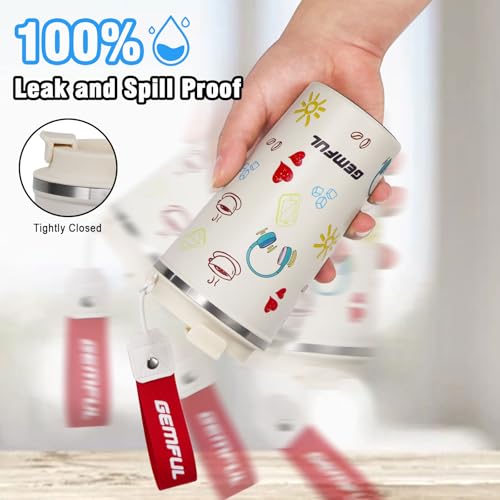 GEMFUL Thermos Flask 510ml - Insulated Travel Coffee Mug, Leak Proof Stainless Steel, Double Wall Vacuum Keeps Hot All Day & Iced 6H, Perfect for Commute, Work, Hiking (Cream) - Image 5