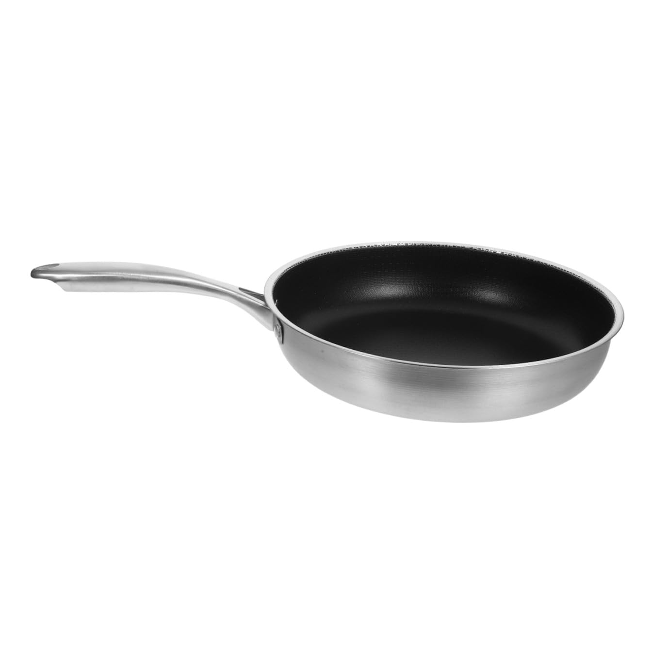 DECHOUS Padella per Cucina Quotidiana in Acciaio Inox Nido D'ape Antiaderente e Facile da Maneggiare per Uova Adatta a Piani Cottura a Gas, Elettrici a Induzione
