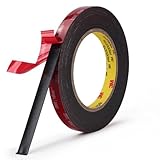 3M Double Sided Mounting Tape 5925 VHB Black Foam Tape High Bond Waterproof Heavy Duty Strong Adhesive Tape Thick 0.025 in Fastener Replace Décor Frame Logos