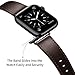 OUHENG Compatible with Apple Watch Band 49mm/46mm/45mm/44mm/42mm, Genuine Leather Band Strap Compatible with Apple Watch Ultra 2/1 Series 10/9/8/7/6/5/4/3/2/1/SE, Dark Brown/Black