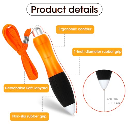 Bolígrafos de cuerpo ancho ergonómicos para temblores, retráctiles con núcleo azul 2