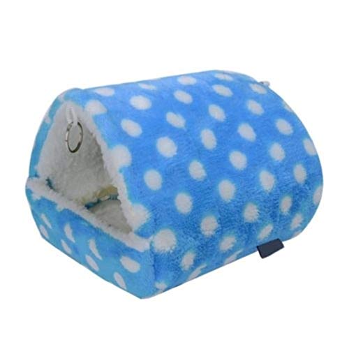 Pet LJ Nido de pájaro triangular grueso cálido nido de loro, hamster, tamaño: L-13 x 14 cm (azul) (color: azul)