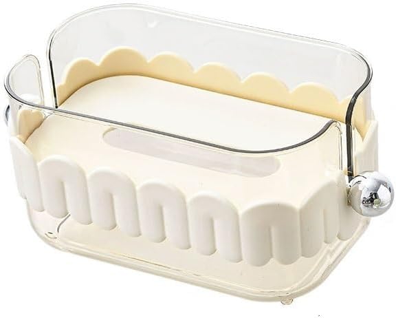 Sunk Luxury Light Cream Colored Tissue Box A Cute Storage for Tissues in The Living Room or Bathroom(Gray) image 4