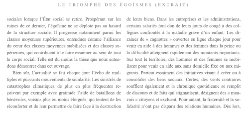Le triomphe des égoïsmes: Une nouvelle contrainte sociale – vue 5