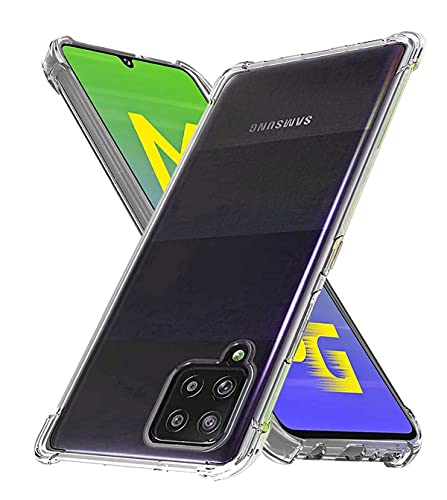 Image of Soft Flexible Silicone Back Cover Samsung Galaxy M42 5G / A42, Transparent Case + Screen Guard