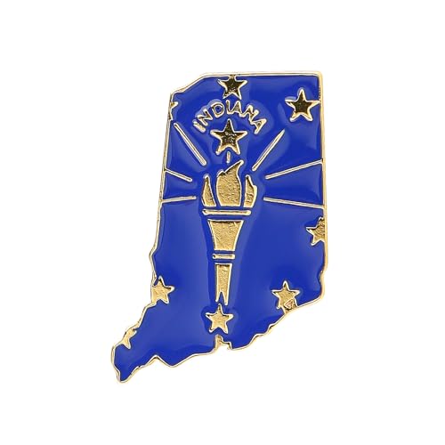 Image of State Shaped Map Lapel Metal Pin Enamel Brooch Keepsake Beautifully Designed for Backpack Hat