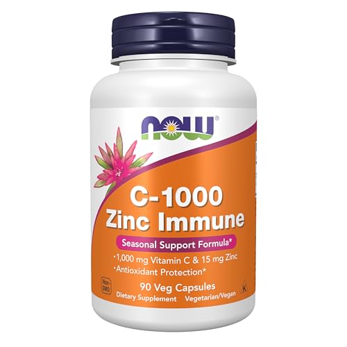 NOW Foods Supplements C-1000 & Zinc Immune Seasonal Support Formula* Antioxidant Protection* 90 Veg Capsules