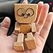 Froklic Shaking Wooden Man,Shaking Wooden Man Figurine with 12 Magnetic Expressions,Funny Dashboard Figurine,Handmade Wobble Doll for Car Accessories and Desk Decoration